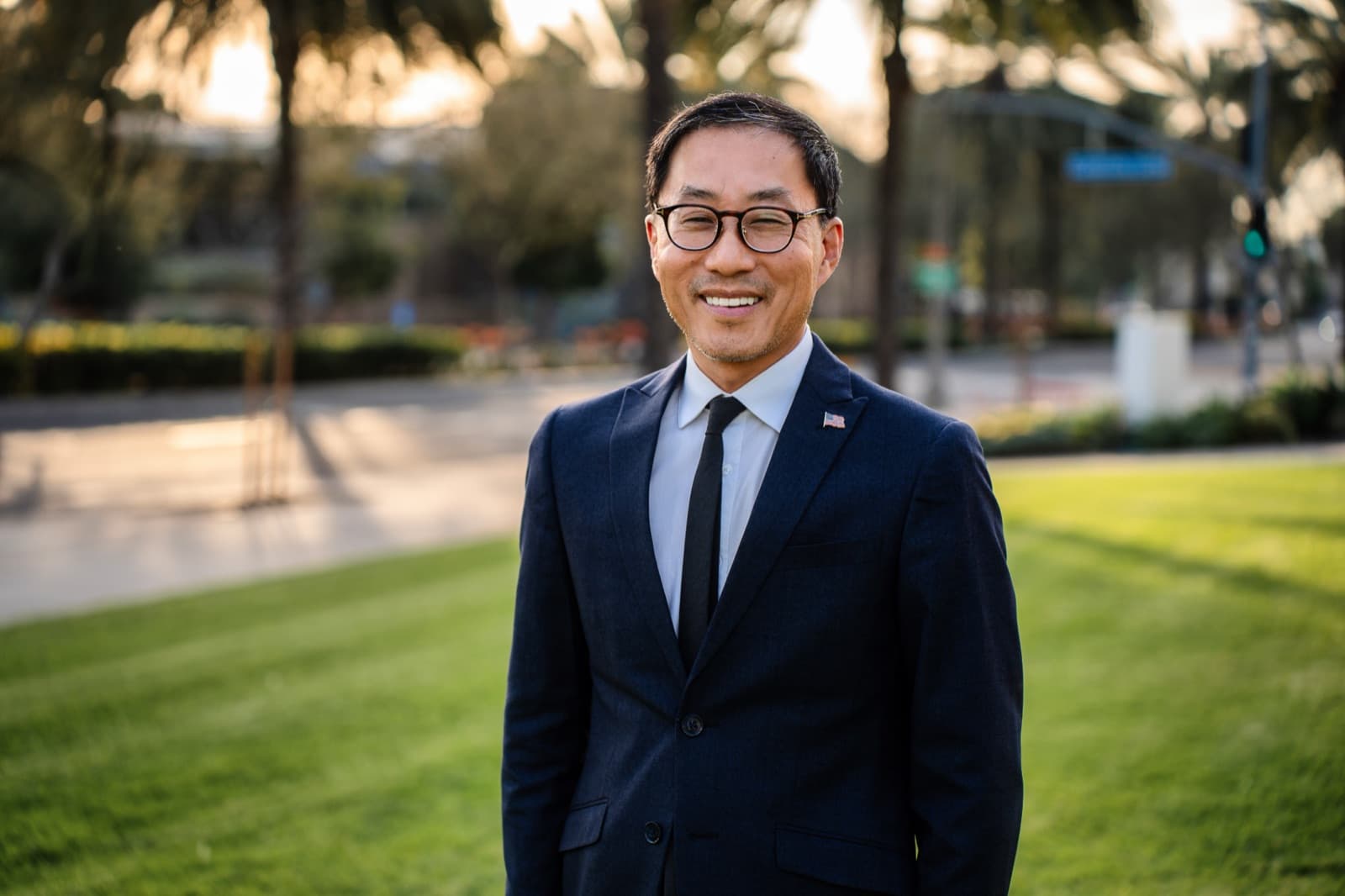 Fred Jung at local park discussing environmental conservation