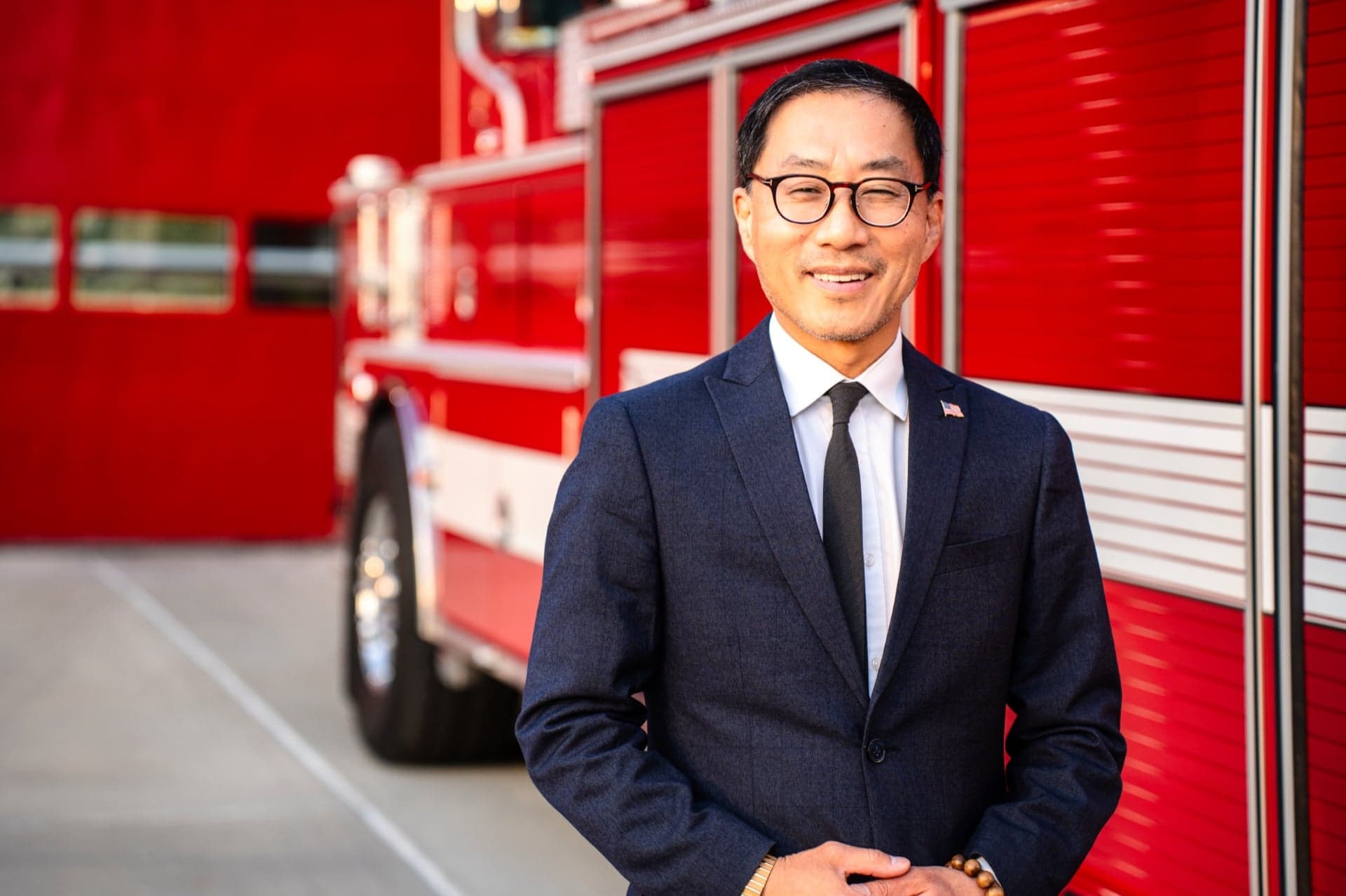 Fred Jung at a local fire station