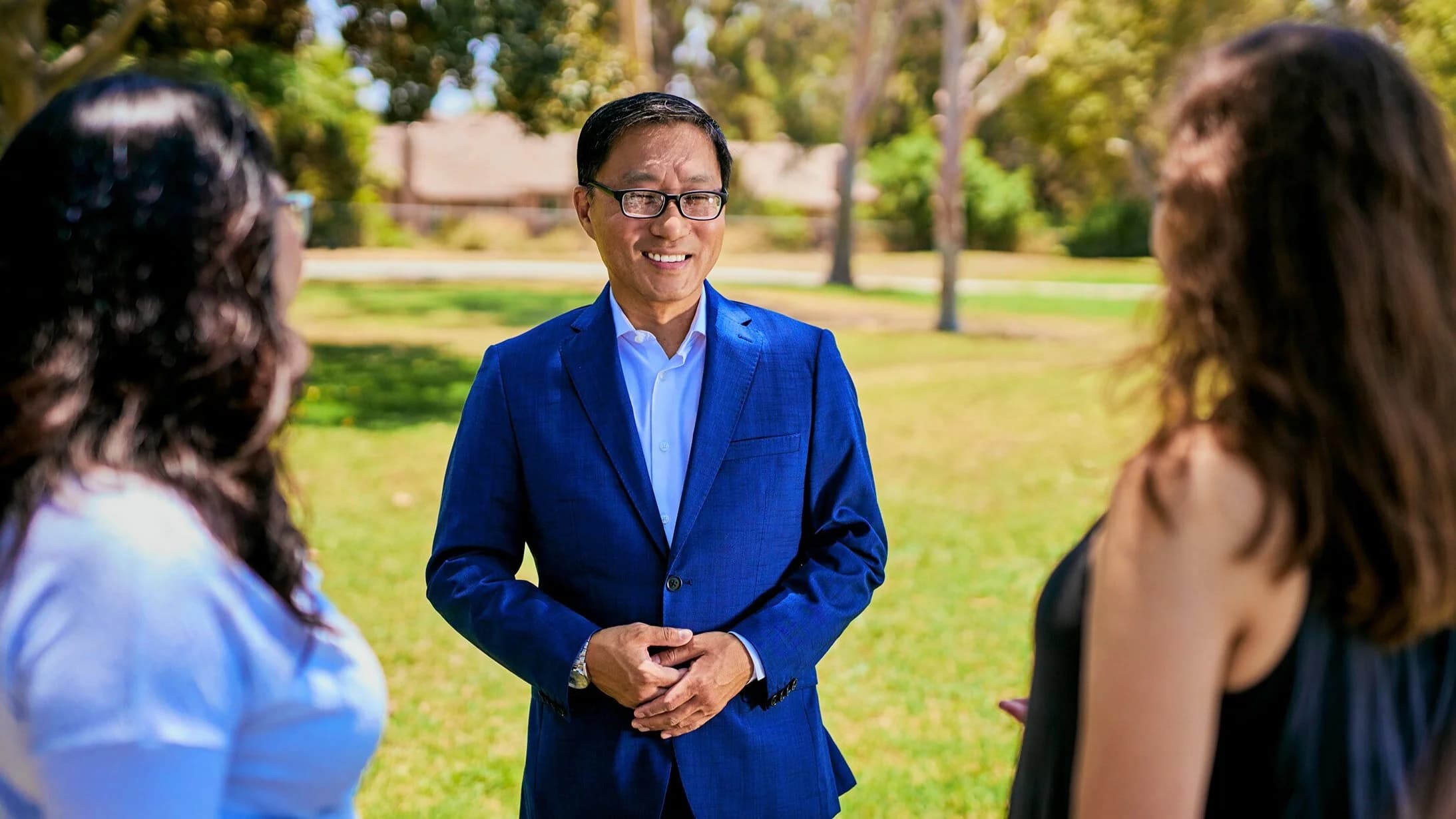 Fred Jung engaging with community members